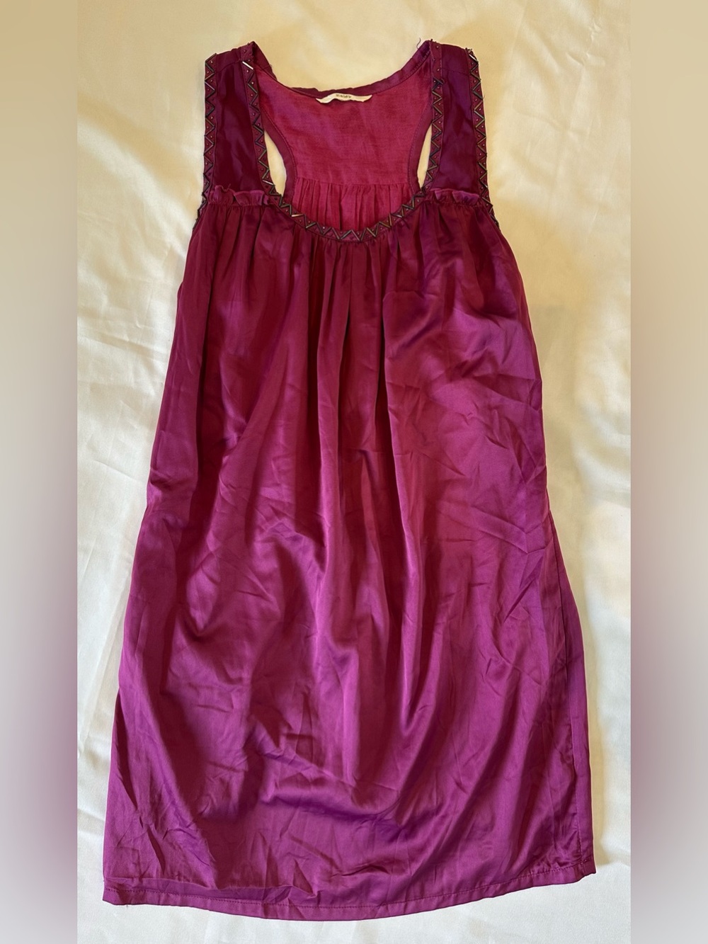 Esley Sleeveless Gathered Mini Dress in Deep Fuchsia